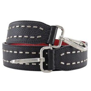 FENDI Celeria Shoulder strap Studs Black / red leather unisex